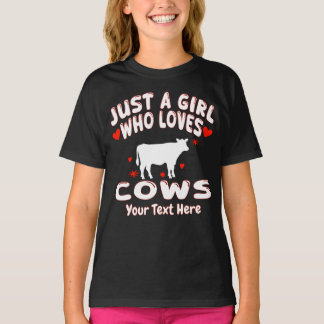 Camiseta Apenas Uma Garota Que Ama Vacas Personalizado