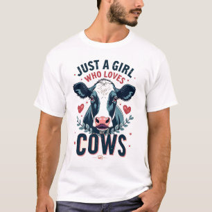 Camiseta Apenas Uma Garota Que Ama Vacas Vintage Neon Amant