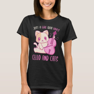 Camiseta Apenas Uma Garota Que Ama Violoncelo E Gatos Gato