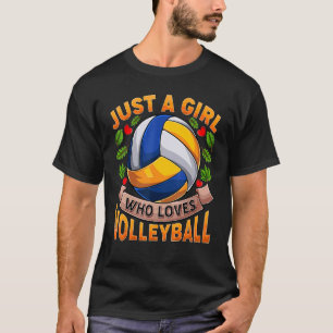 Camiseta Apenas Uma Garota Que Ama Voleibol Para G