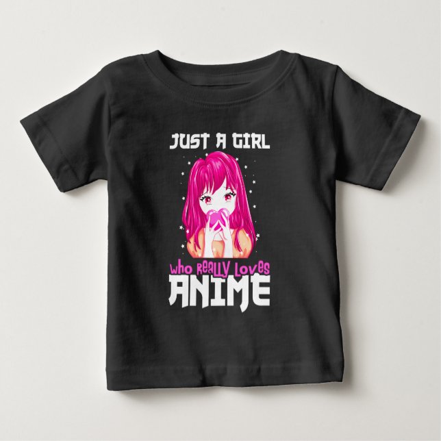 Camiseta Apenas Uma Garota Que Realmente Ama Animes (Frente)