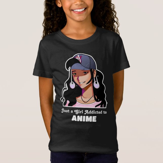 Camiseta Apenas uma garota viciada em animação (Frente)