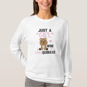 Camiseta Apenas Uma Menina Ama A Quokka - Docinho Quokka