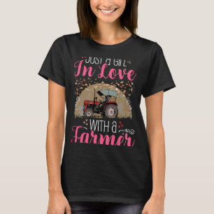 Camiseta Apenas Uma Menina Apaixonada Por Um Agricultor Par