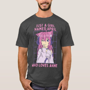 Camiseta Apenas Uma Menina Chamada April Que Ama Personaliz