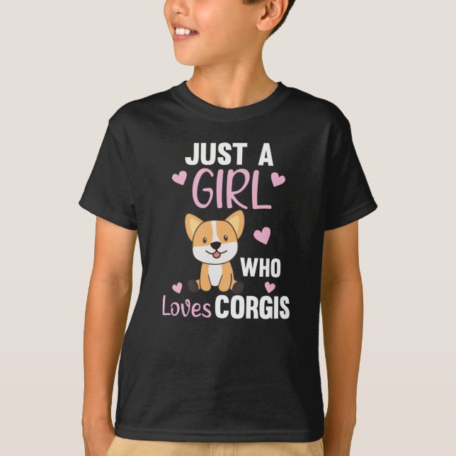 Camiseta Apenas Uma Menina Corgis Adora Kawaii Dog Corgi (Frente)