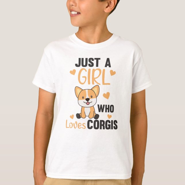 Camiseta Apenas Uma Menina Corgis Adora Kawaii Dog Corgi (Frente)
