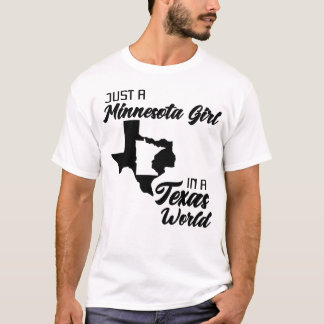 Camiseta Apenas Uma Menina De Minnesota Num Mundo Texas Eng