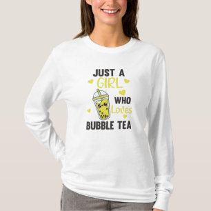 Camiseta Apenas Uma Menina O Chá De Bolha Adora Boba Kawaii