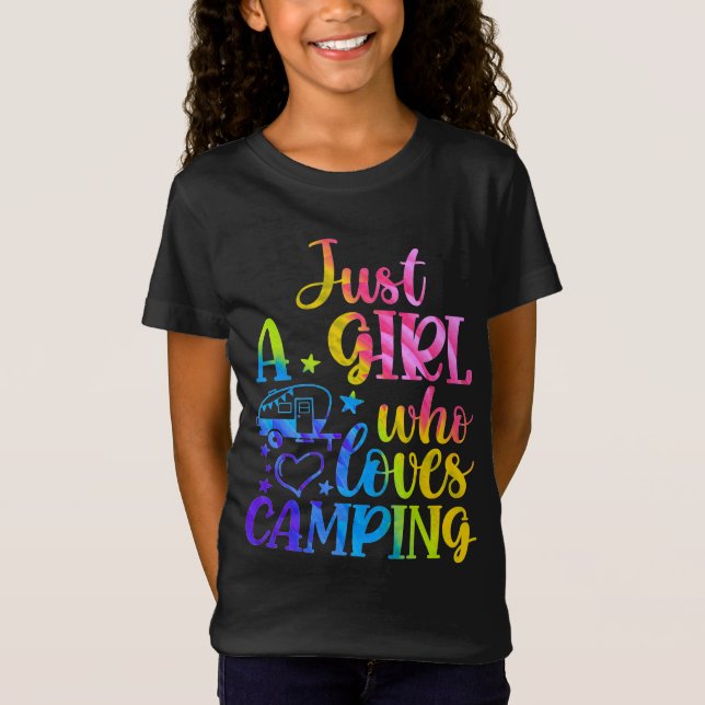 Camiseta Apenas Uma Menina Que Adora Acampar (Frente)