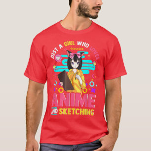 Camiseta Apenas Uma Menina Que Adora Animes E Desenhando Me