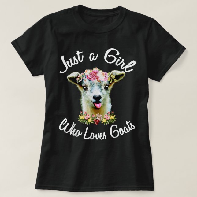 Camiseta Apenas Uma Menina Que Adora Cabras Fazenda De Cabr (Frente do Design)