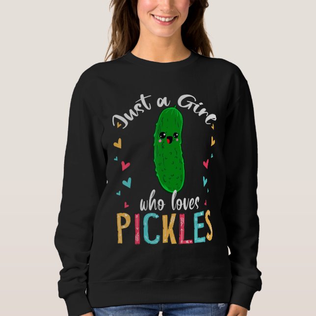 Camiseta Apenas Uma Menina Que Adora Colher Comida De Picle (Frente)