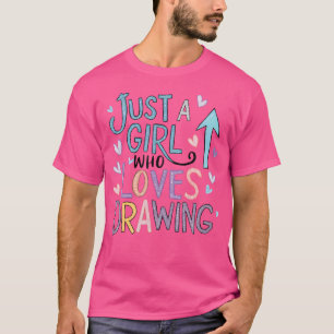 Camiseta Apenas Uma Menina Que Adora Desenhar Desenho Desen
