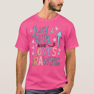 Camiseta Apenas Uma Menina Que Adora Desenhar Desenho Desen