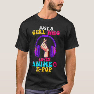 Camiseta Apenas Uma Menina Que Adora E Fones de ouvido-Pop