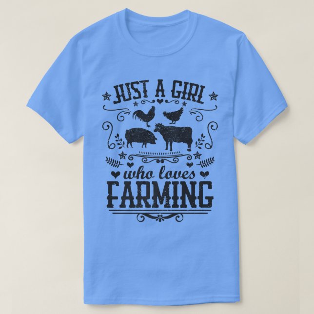 Camiseta APENAS UMA MENINA QUE ADORA FAZER GÊNERO DE Vaca E (Frente do Design)
