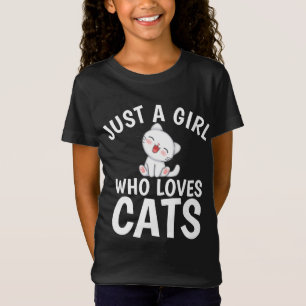 CAMISETA APENAS UMA MENINA QUE ADORA GATOS GAROTAS DE GATO 