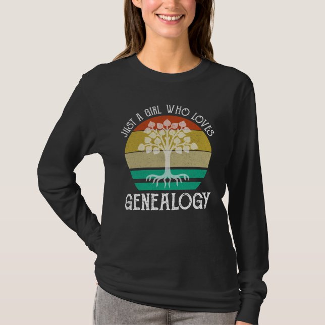 Camiseta Apenas Uma Menina Que Adora Genealogia (Frente)