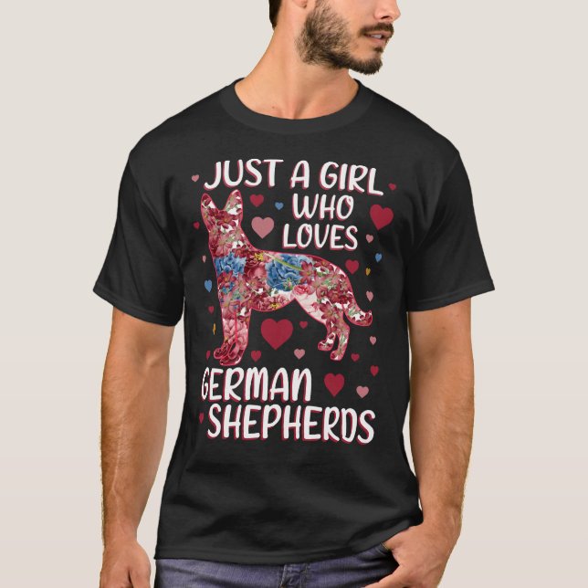 Camiseta Apenas Uma Menina Que Adora German shepherd (Frente)