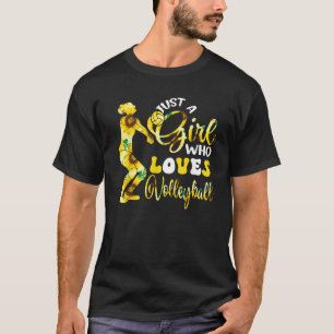 Camiseta Apenas Uma Menina Que Adora Jogada De Voleibol E G