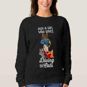 Camiseta Apenas Uma Menina Que Adora Mergulho E Gatos Mergu