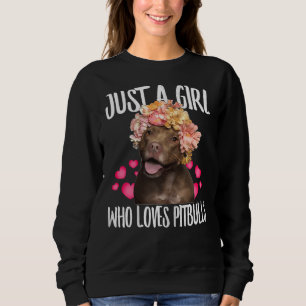 Camiseta Apenas Uma Menina Que Adora Pit Bulls Adorava Cach