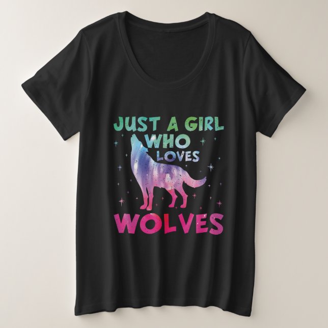 Camiseta Apenas Uma Menina Que Ama A Aquarela Dos Lobos (Frente do Design)