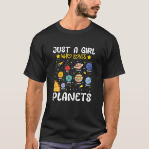 Camiseta Apenas Uma Menina Que Ama A Ciência Espacial Solar