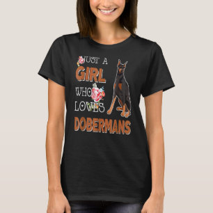 Camiseta Apenas Uma Menina Que Ama A Ideia De Cachorro Dobe