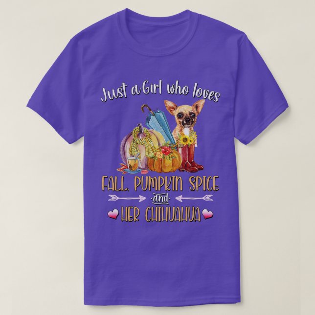Camiseta Apenas Uma Menina Que Ama A Pumpkin Spice E Seu Ch (Frente do Design)