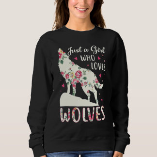Camiseta Apenas Uma Menina Que Ama A Silhueta Do Lobo Fofo