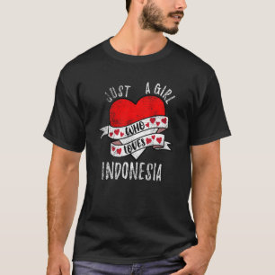 Camiseta Apenas Uma Menina Que Ama A Vintage Indonésia