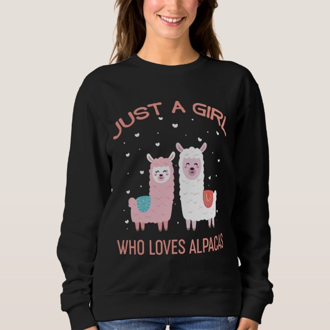 Camiseta Apenas Uma Menina Que Ama Alpacas - Cute Alpaca Lo (Frente)