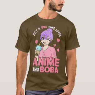Camiseta Apenas Uma Menina Que Ama Anime E Boba Otaku Anime