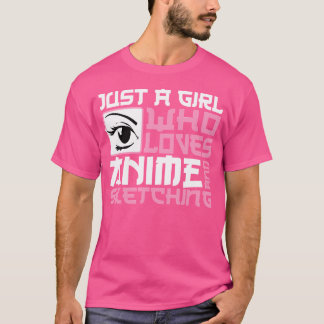 Camiseta Apenas Uma Menina Que Ama Anime E Desenho