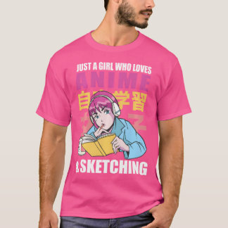 Camiseta Apenas Uma Menina Que Ama Anime E Desenho