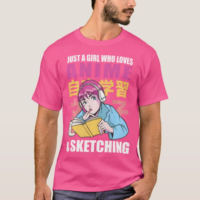 Camiseta Apenas Uma Menina Que Ama Anime E Desenho (Frente)
