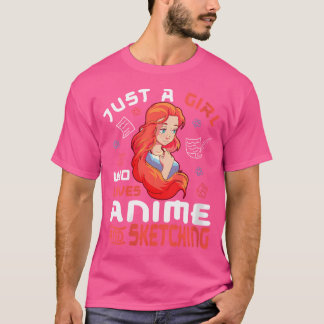 Camiseta Apenas Uma Menina Que Ama Anime E Desenho