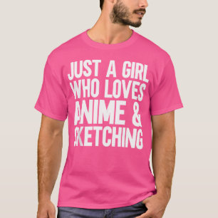 Camiseta Apenas Uma Menina Que Ama Anime E Desenho