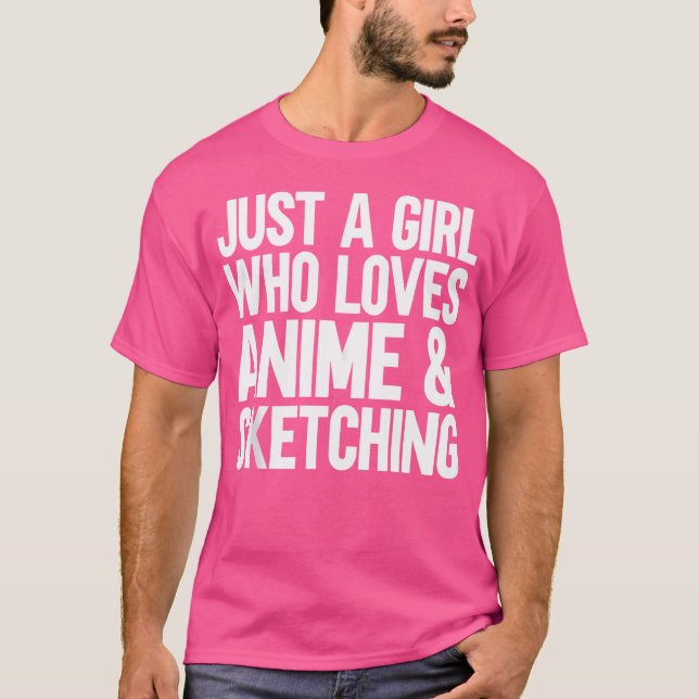 Camiseta Apenas Uma Menina Que Ama Anime E Desenho (Frente)