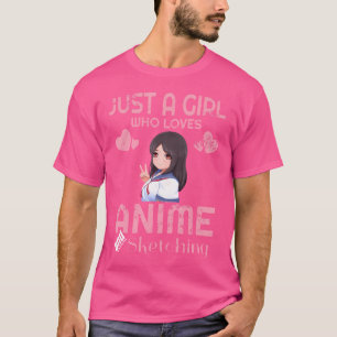 Camiseta Apenas Uma Menina Que Ama Anime E Desenho De Desen