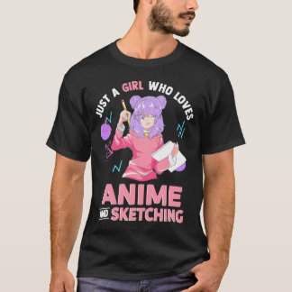 Camiseta Apenas Uma Menina Que Ama Anime E Desenho De Desen