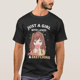 Camiseta Apenas Uma Menina Que Ama Anime E Desenho De Desen