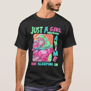 Camiseta Apenas Uma Menina Que Ama Anime E Dorme Adolescent