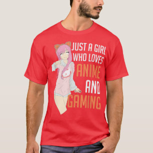 Camiseta Apenas Uma Menina Que Ama Anime E Joga O Jogo Kawa