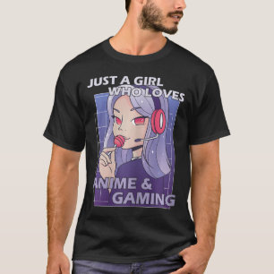 Camiseta Apenas Uma Menina Que Ama Anime E Jogos