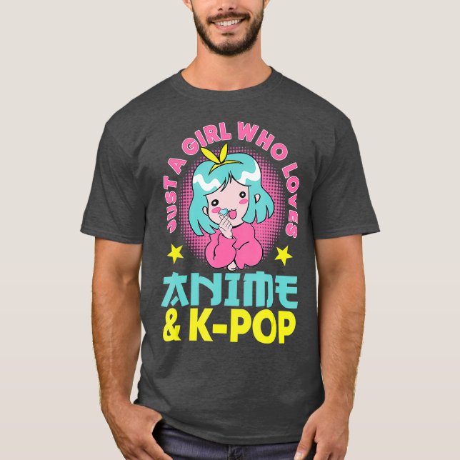Camiseta Apenas Uma Menina Que Ama Anime E KPop Japonês (Frente)