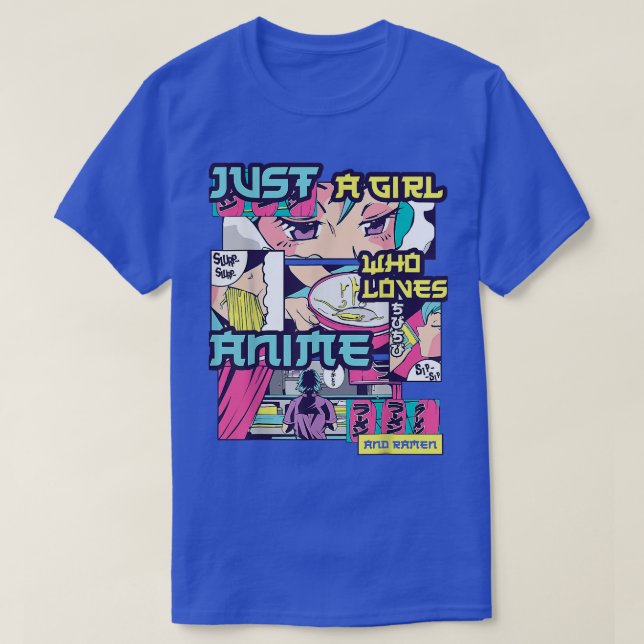 Camiseta Apenas Uma Menina Que Ama Anime E Ramen Bowl Girls (Frente do Design)