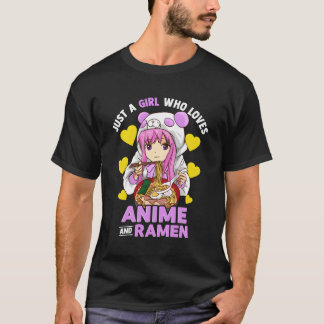 Camiseta Apenas Uma Menina Que Ama Anime E Ramen Bowl Panda
